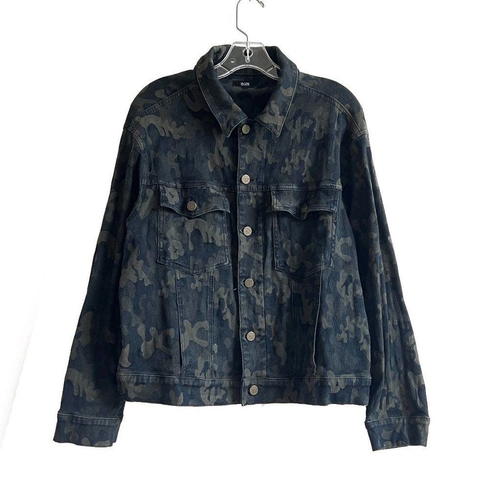 Made Gold army camouflage pattern print denim jacket